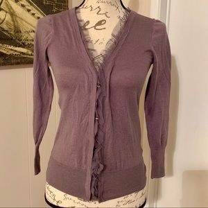 J. Crew Ruffle Placket Cardigan